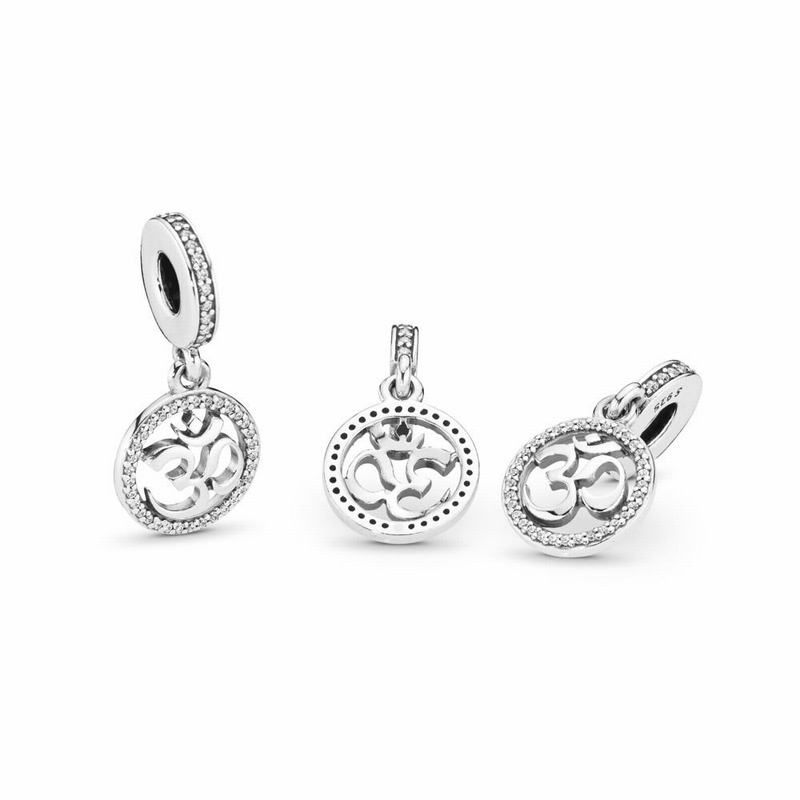 Pandora Om Symbol Dangle Charm Ireland - Sterling Silver/Cubic Zirconia - 532419CHM